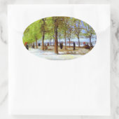 Van Gogh: terras in de Luxembourg Tuin Ovale Sticker (Tas)