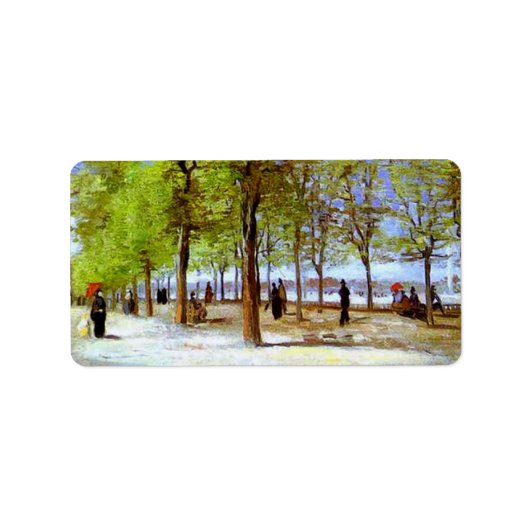 Van Gogh - Terras in de Luxemburgse tuin Etiket (Voorkant)