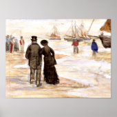 Van Gogh - The Beach at Scheveningen (echtpaar) Poster (Voorkant)