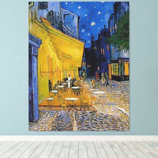 Van Gogh - The Cafe Terrace Canvas Afdruk (Insitu (Houten vloer))