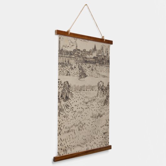 Van Gogh The Harvest Sketches Famous Old Art Wood Hangend Wandkleed (Gebogen)