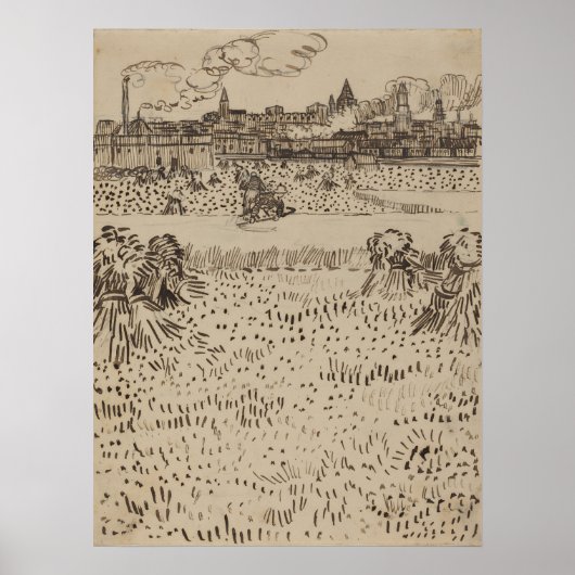Van Gogh The Harvest Sketches Poster (Voorkant)