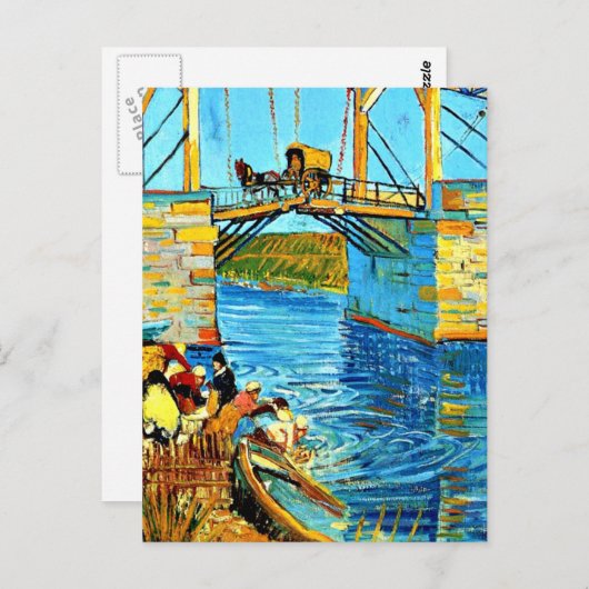 Van Gogh - The Langlois Bridge at Arles with Women Briefkaart (Voorkant / Achterkant)