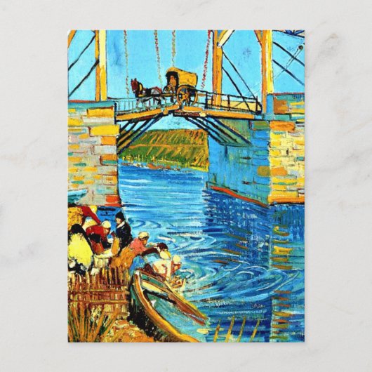 Van Gogh - The Langlois Bridge at Arles with Women Briefkaart (Voorkant)