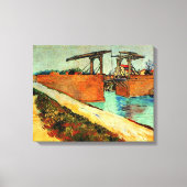 Van Gogh - The Langlois Bridge with Road, Canvas Afdruk (Voorkant)