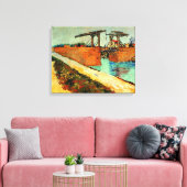 Van Gogh - The Langlois Bridge with Road, Canvas Afdruk (Insitu (Woonkamer))