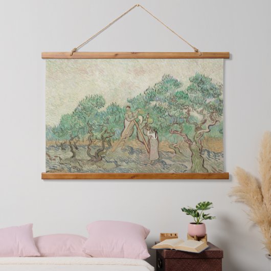 Van Gogh The Olive Orchard Treedt Old Art Wood Wal Hangend Wandkleed (Slaapkamer)