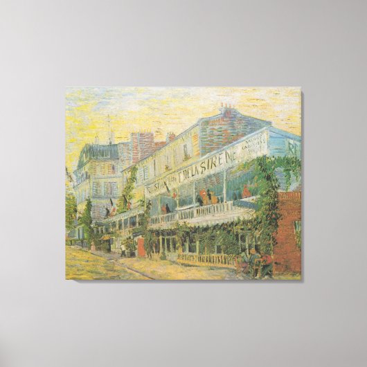 Van Gogh The Restaurant de la Sirene in Asnieres Canvas Afdruk (Voorkant)