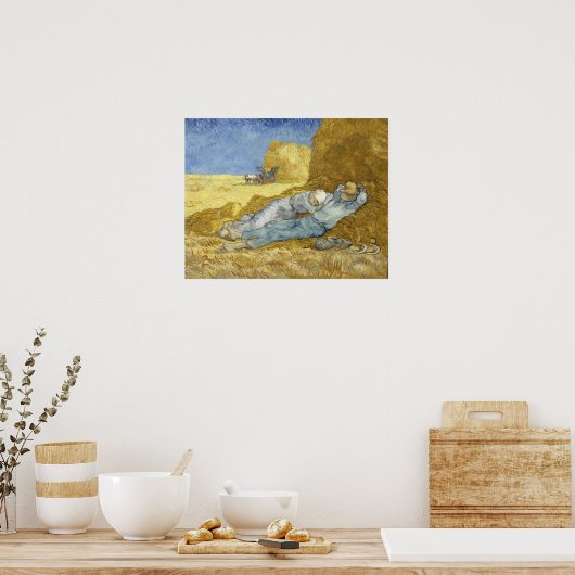 Van Gogh - The Siesta (na Millet) Poster (Keuken)