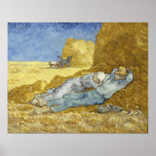 Van Gogh - The Siesta (na Millet) Poster