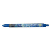 Van Gogh – The Starry Night – Custom Text Zwarte Inkt Pen (Voorkant)
