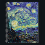 Van Gogh The Sterrennacht Notebook Notitieboek<br><div class="desc">Functionele kunst van onze favoriete kunstenaar Van Gogh. 
De Sterrennacht van Vincent Van Gogh van juni 1889</div>