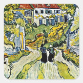 Van Gogh - Trap aan de Auvers, Vierkante Sticker (Voorkant)