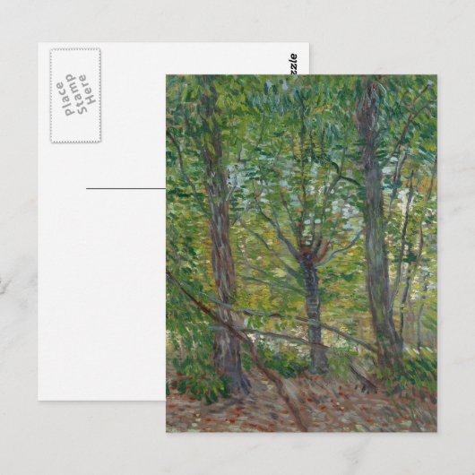 Van Gogh Trees en Underwood(F307) Fine Art Briefkaart (Voorkant / Achterkant)