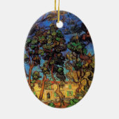 Van Gogh Trees in de tuin, Saint Paul Hospital Keramisch Ornament (Achterkant)