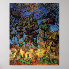Van Gogh Trees in de tuin, Saint Paul Hospital Poster