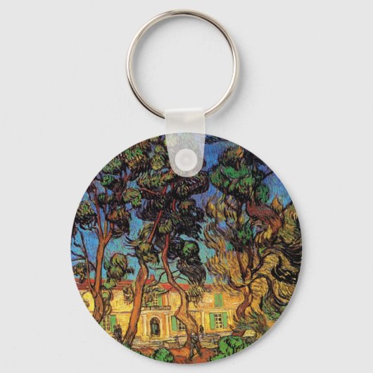 Van Gogh Trees in de tuin, Saint Paul Hospital Sleutelhanger (Voorkant)
