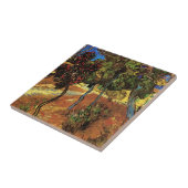 Van Gogh Trees in de tuin, Saint Paul Hospital Tegeltje (Zijkant)