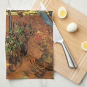 Van Gogh Trees in de tuin, Saint Paul Hospital Theedoek (Quarter Fold)
