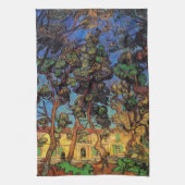 Van Gogh Trees in de tuin, Saint Paul Hospital Theedoek (Verticaal)