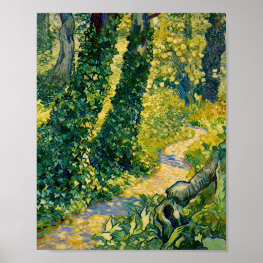 Van Gogh Trees with Ivy St Paul Hospital Poster (Voorkant)