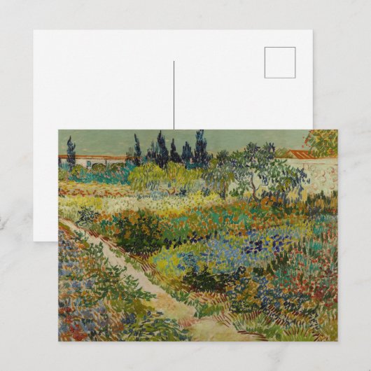 Van Gogh Tuin in Arles Bloem Impressionist Briefkaart (Voorkant / Achterkant)