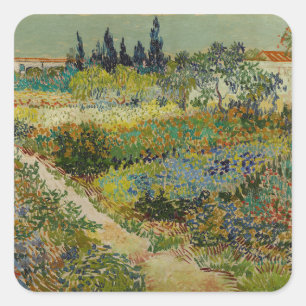 Van Gogh Tuin in Arles Bloemrijke Impressionist Vierkante Sticker