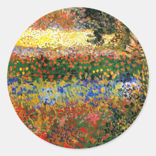 Van Gogh - Tuin in Arles (ook bekend als De bloeie Ronde Sticker