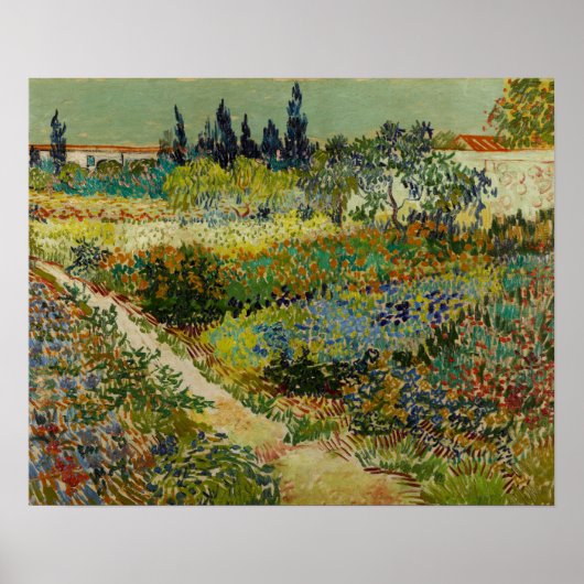 Van Gogh - tuin in arles Poster (Voorkant)