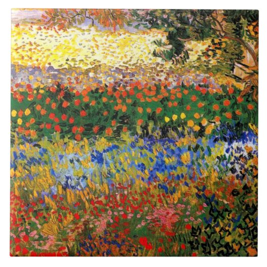 Van Gogh - Tuin in Arles Tegeltje (Voorkant)
