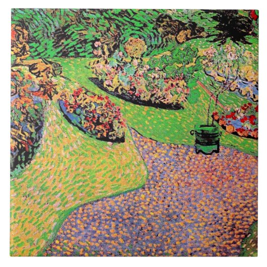 Van Gogh - Tuin in Auvers Tegeltje (Voorkant)