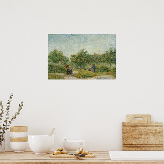 Van Gogh - tuin in Montmartre met overs Poster (Keuken)