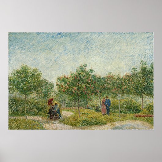 Van Gogh - tuin in Montmartre met overs Poster (Voorkant)