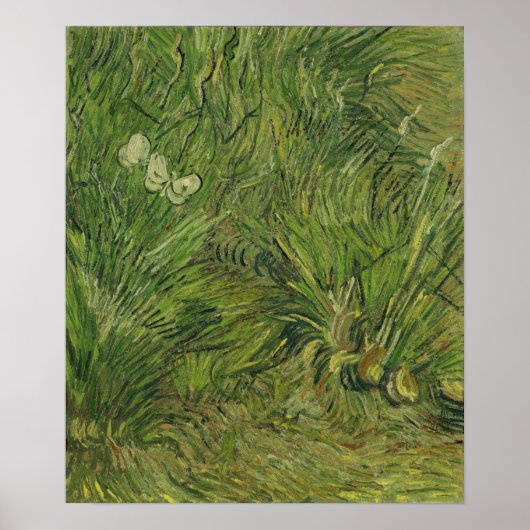 Van Gogh - Tuin met vlinders Poster (Voorkant)