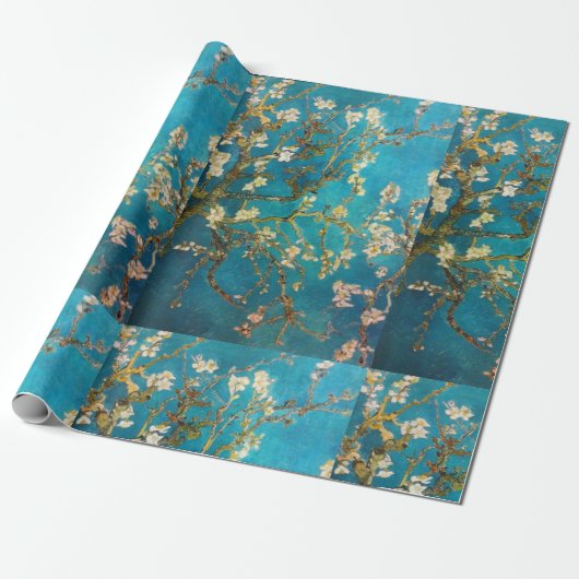 Van Gogh Turquoise Blossom Tree Cadeaupapier (Uitgerold)