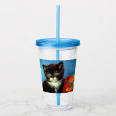 Van Gogh Tuxedo Cat Acryl Drinkbeker (Voorkant)