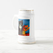 Van Gogh Tuxedo Cat Bierpul (Voorkant links)
