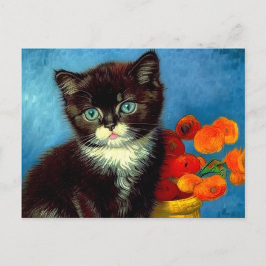 Van Gogh Tuxedo Cat Briefkaart (Voorkant)