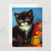 Van Gogh Tuxedo Cat Feestdagenkaart (Voorkant / Achterkant)