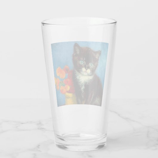 Van Gogh Tuxedo Cat Glas (Achterkant)