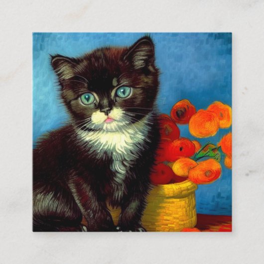 Van Gogh Tuxedo Cat Informatiekaartje (Voorkant)