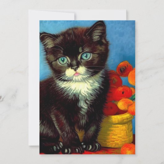 Van Gogh Tuxedo Cat Kaart (Voorkant)