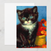 Van Gogh Tuxedo Cat Kaart (Voorkant / Achterkant)