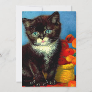 Van Gogh Tuxedo Cat Kaart
