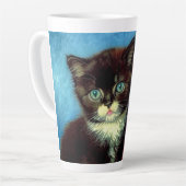 Van Gogh Tuxedo Cat Latte Mok (Linkerhoek)