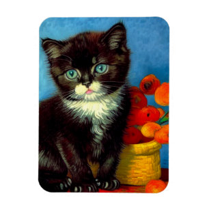 Van Gogh Tuxedo Cat Magneet