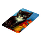 Van Gogh Tuxedo Cat Magneet (Linkerzijde)