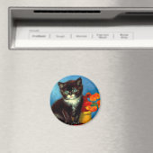 Van Gogh Tuxedo Cat Magneet (Insitu (Vaatwasser))