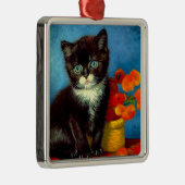 Van Gogh Tuxedo Cat Metalen Ornament (Rechts)