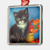 Van Gogh Tuxedo Cat Metalen Ornament (Links)